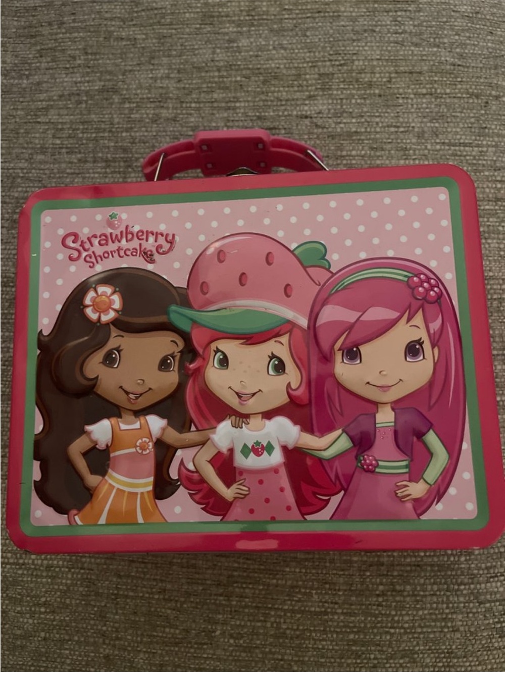 Strawberry Shortcake Tin Lunch Box Y2K Retro Pink / Girl Core 1980’s  Festive